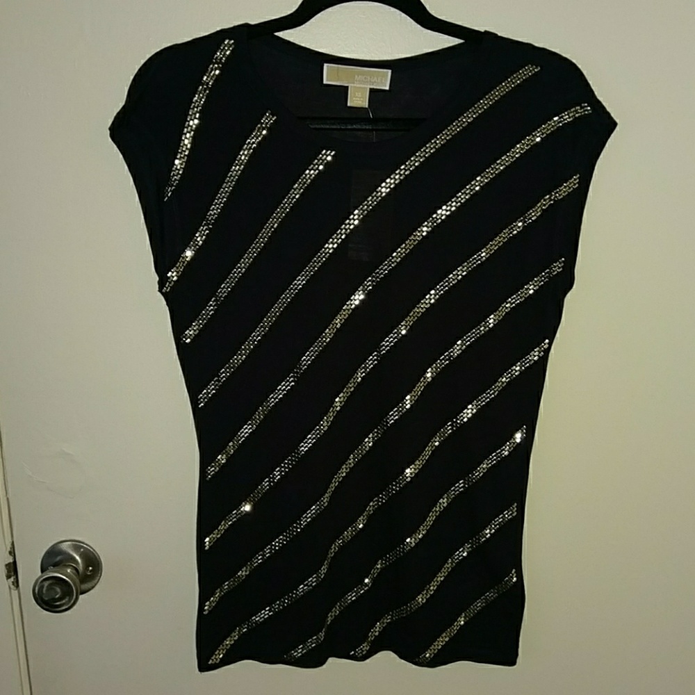 NWT Michael Kors Embellished Tee