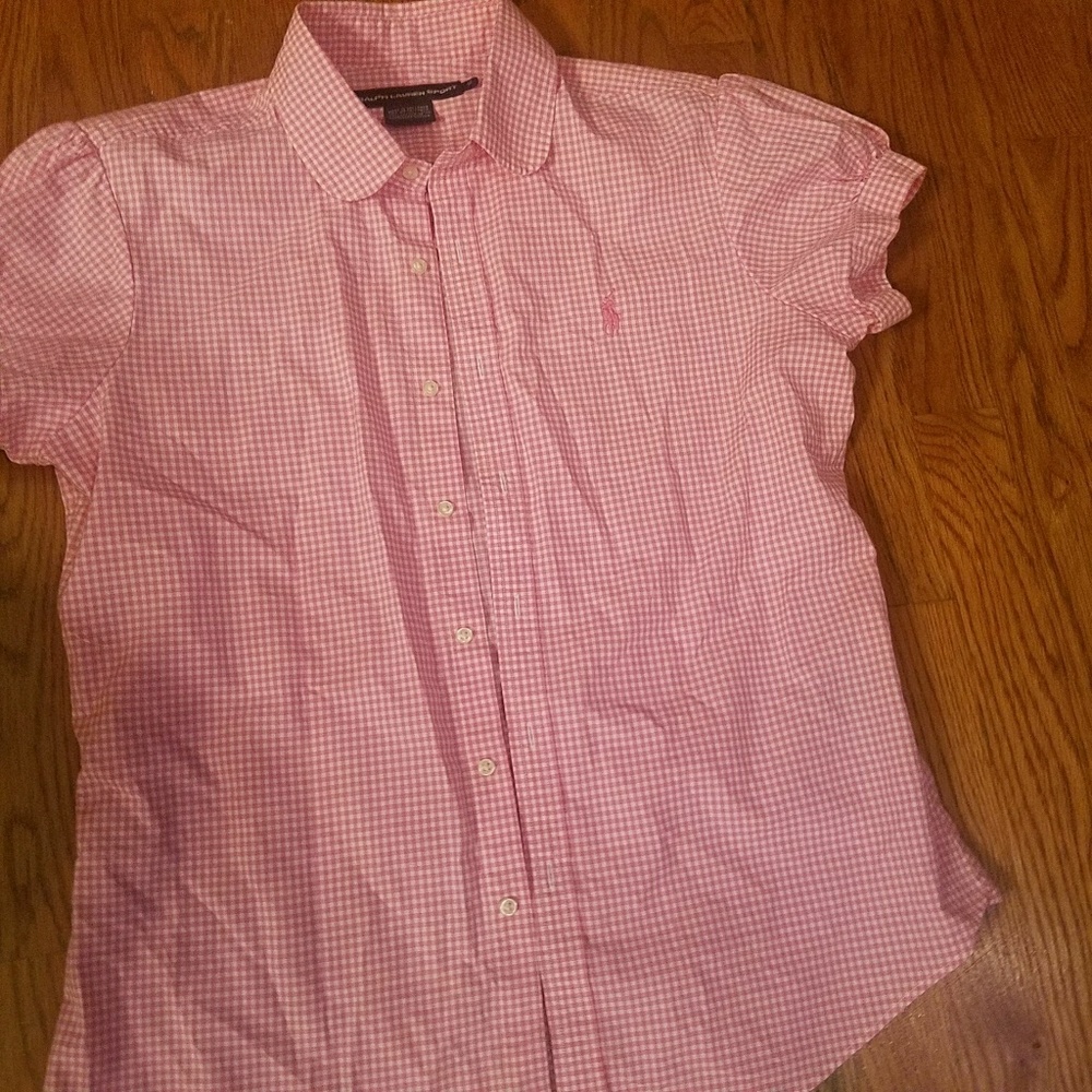 Ralph lauren pink blouse.