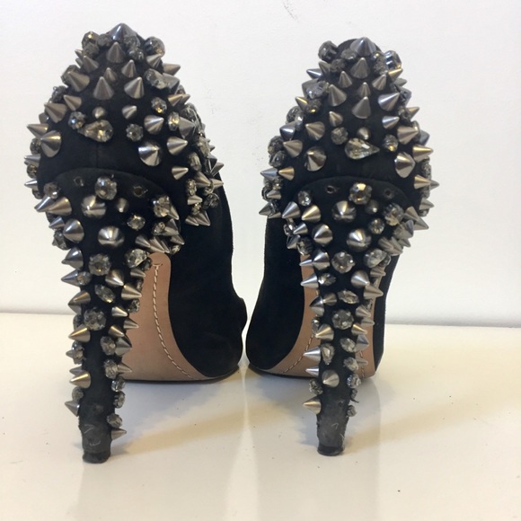 -SOLD- Sam Edelman Black Suede Lorissa Spiked Pumps - Picture 2 of 6