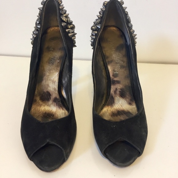 -SOLD- Sam Edelman Black Suede Lorissa Spiked Pumps - Picture 4 of 6