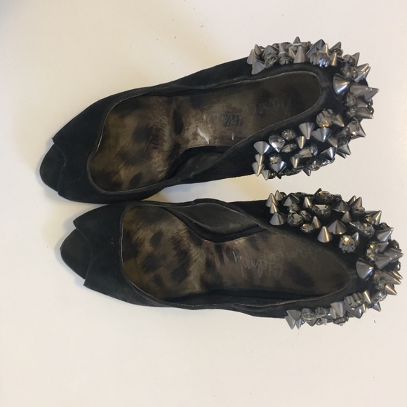 -SOLD- Sam Edelman Black Suede Lorissa Spiked Pumps - Picture 6 of 6
