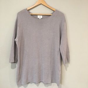 Aritzia Wilfred Oversize Taupe 3/4 Sleeve Sweater