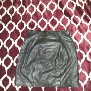 Genuine leather black miniskirt Size 10