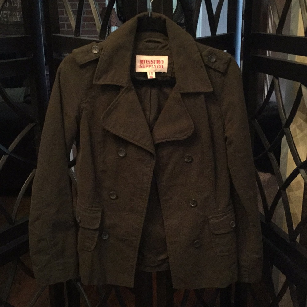 Women's Army Green Peacoat