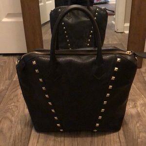 Black large H&M purse with gold studs