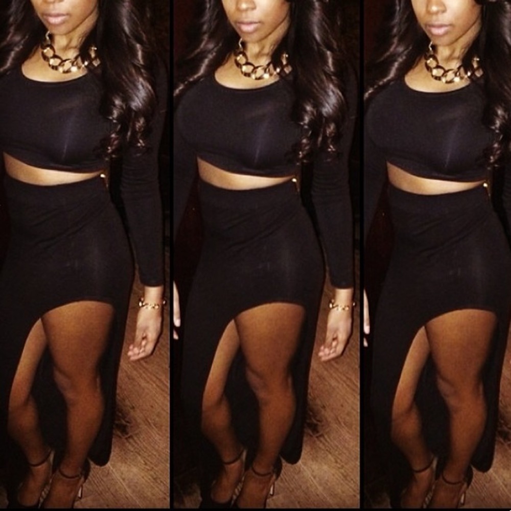 Black Asymmetrical Skirt