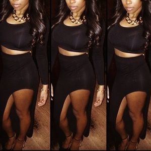 Black Asymmetrical Skirt
