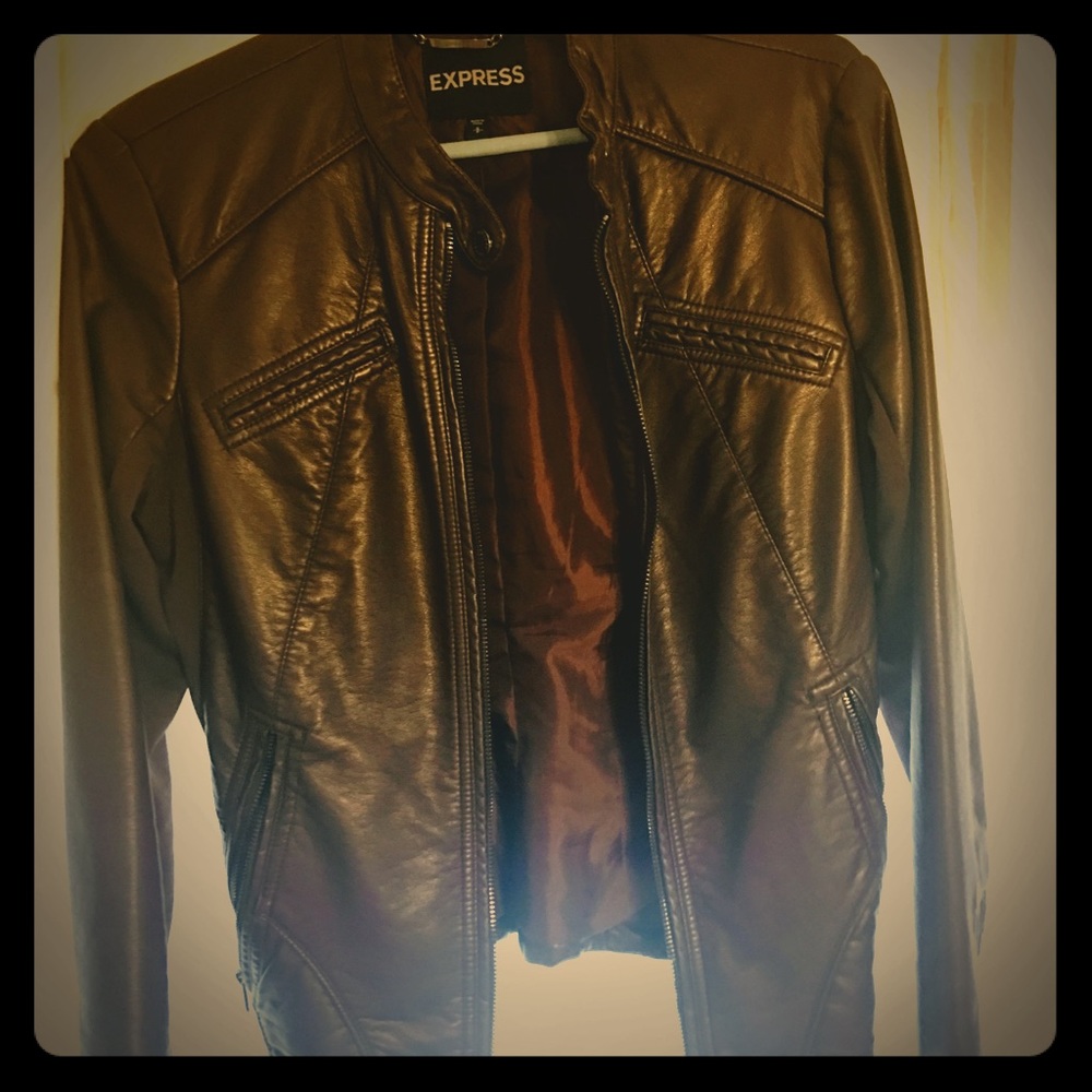 Brown leather jacket