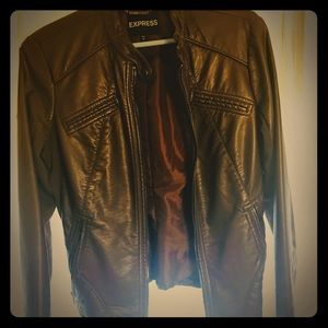 Brown leather jacket
