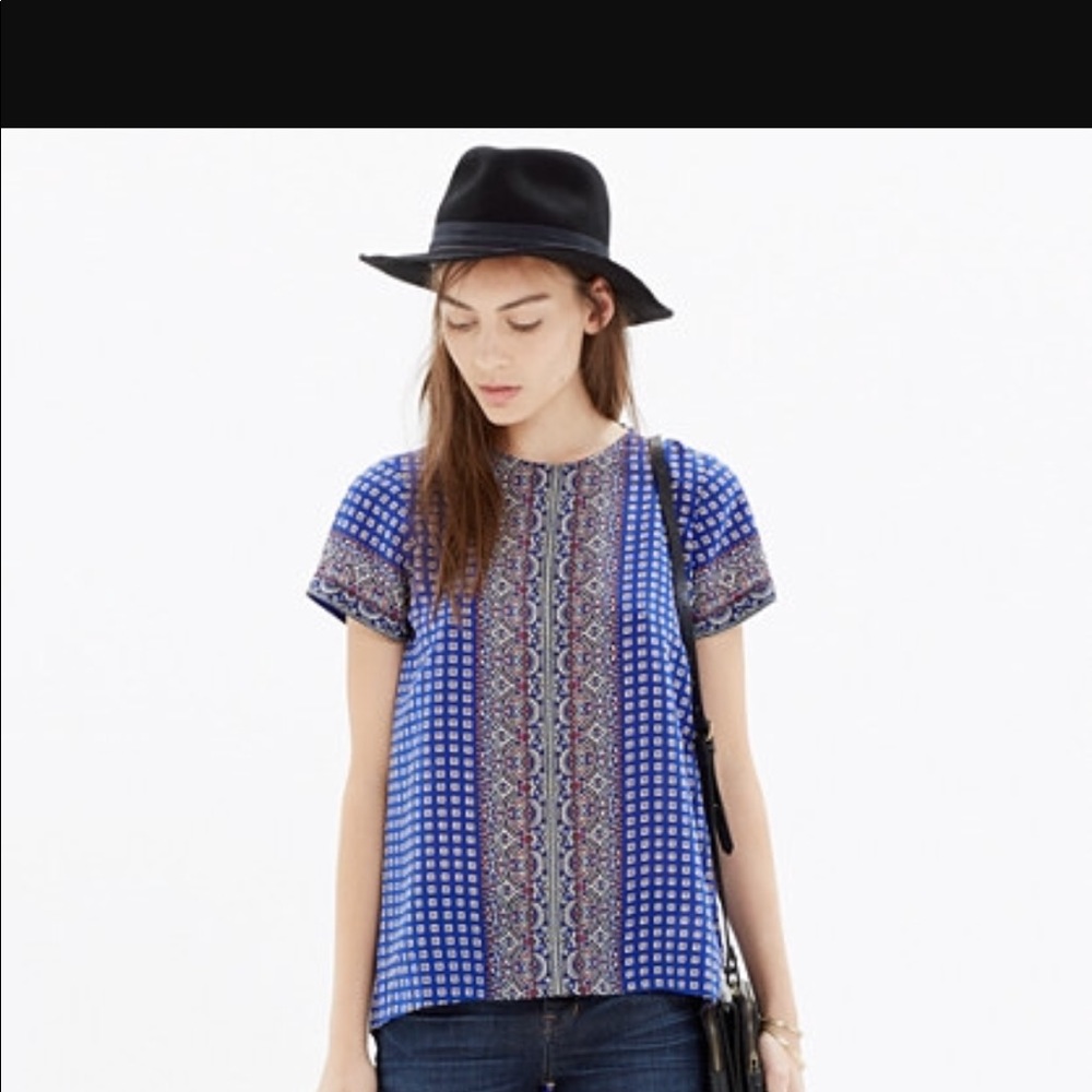 Silk tailored tee in ascot grid