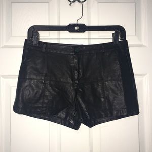 Edgy Black Faux Leather Shorts