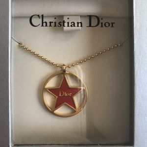 Christian Dior Red Star Necklace