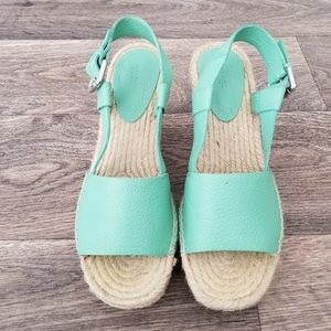 Zara green wedges