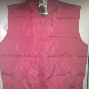 Eddie Bauer Red Puffer Goose Down Vest