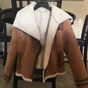 Aviator faux fur jacket