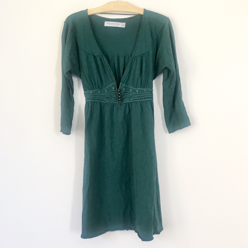 Zara 100% Cotton Button Front Dress