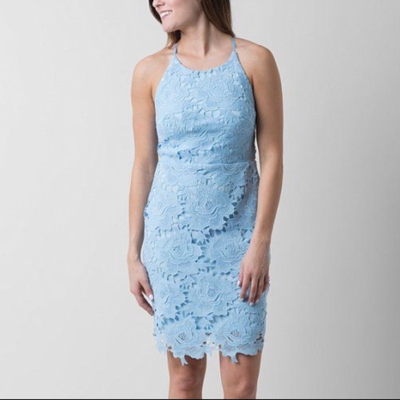 Buckle Blue Floral Crochet Dress NWT - Picture 3 of 5