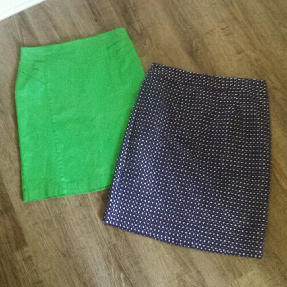 2 Skirts - Green NY&Co, Navy Banana Republic