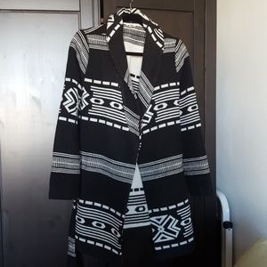 Ecote Black & White Blanket Wrap Coat