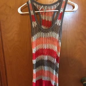 Crochet multicolored pullover sweater