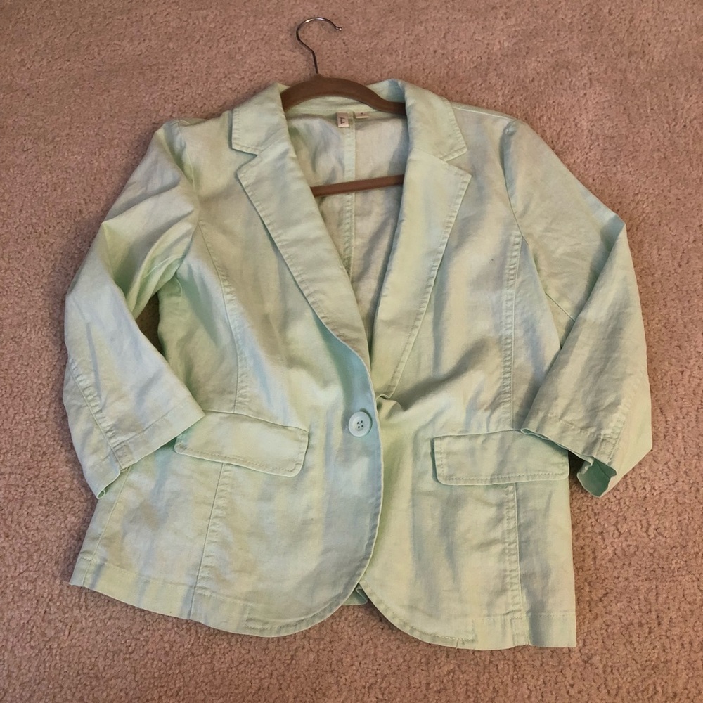 Nordstrom mint green 3/4 sleeve blazer