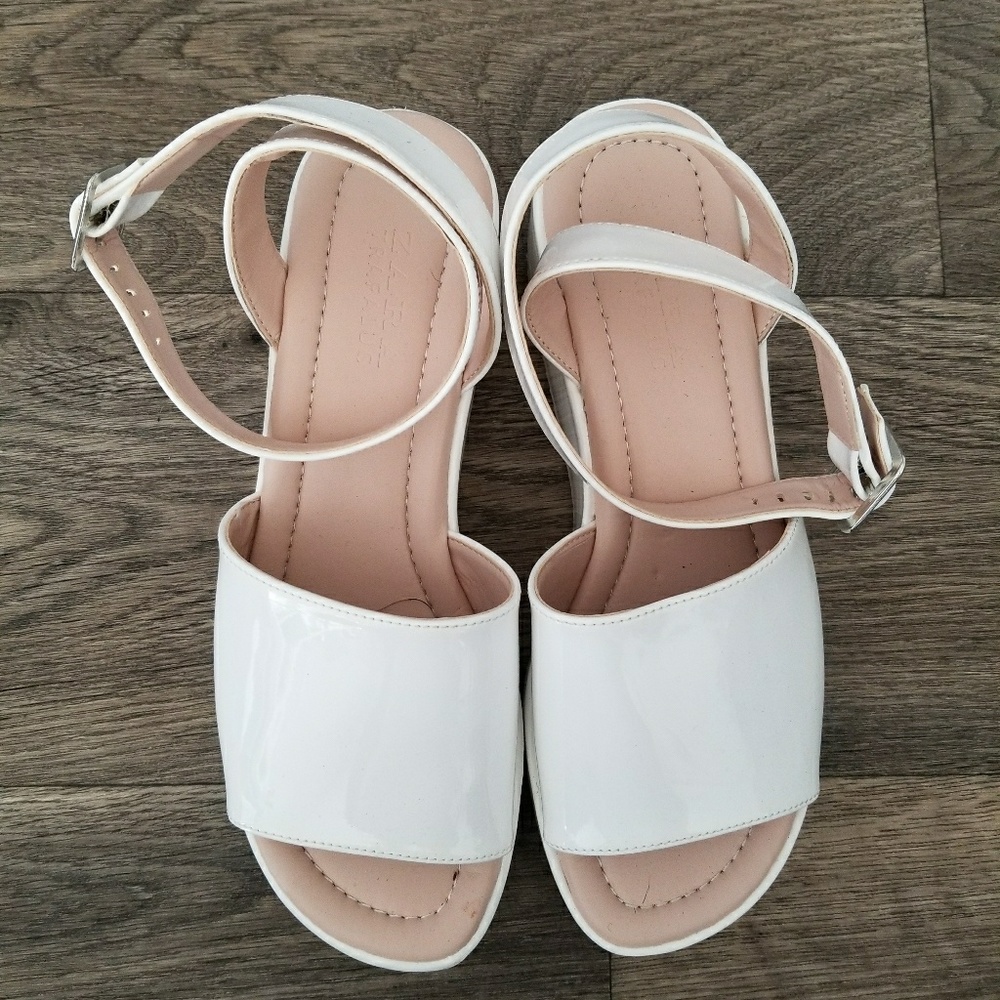 Zara white sandals