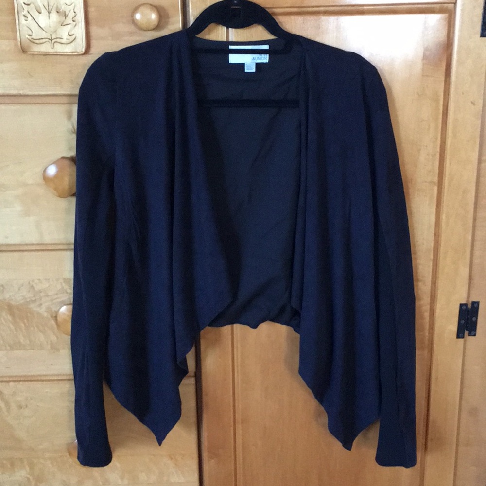 Faux suede drape jacket (black)