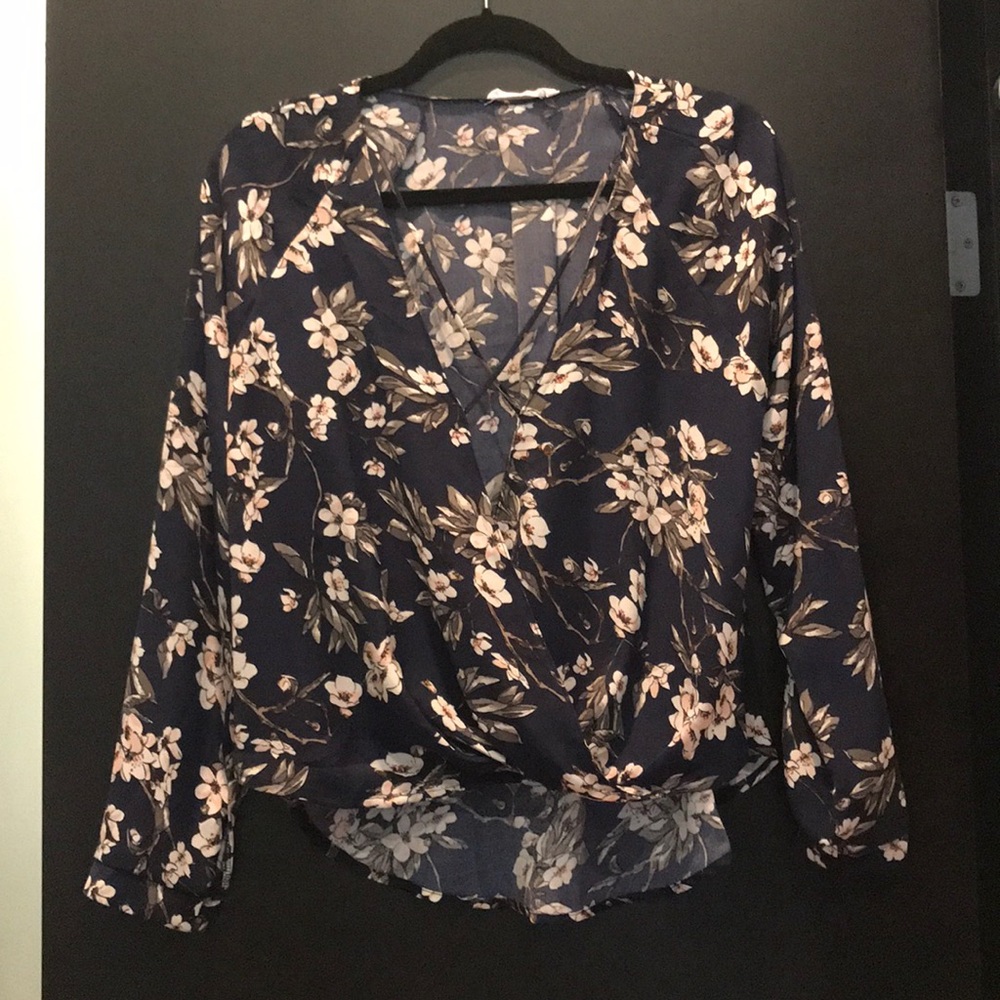 Lush floral print criss cross high low top