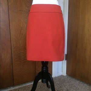Ann Taylor Orange Cotton A-Line Skirt 2P NWT
