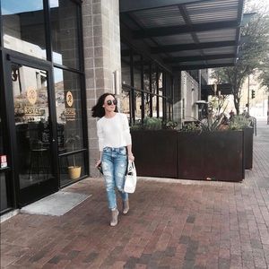 Zara High Waisted Destroyed Denim