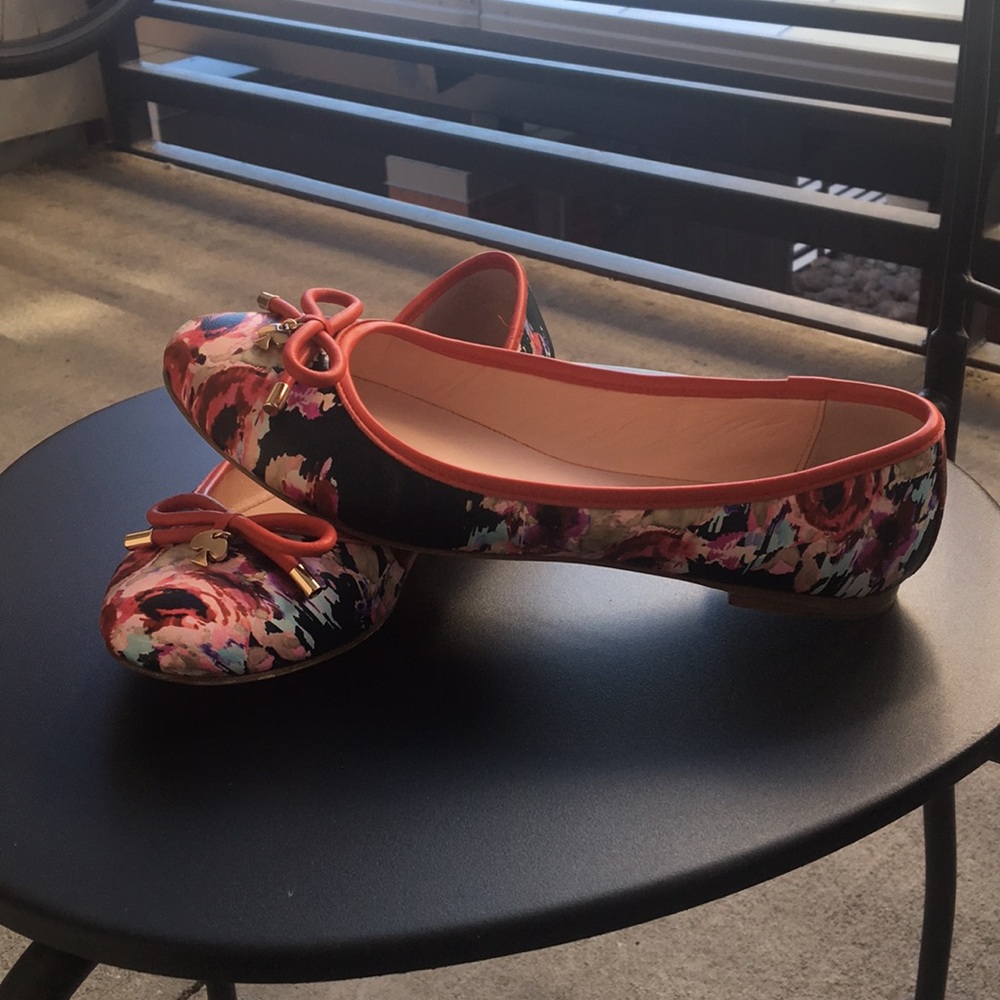 Kate Spade Flats floral with bow