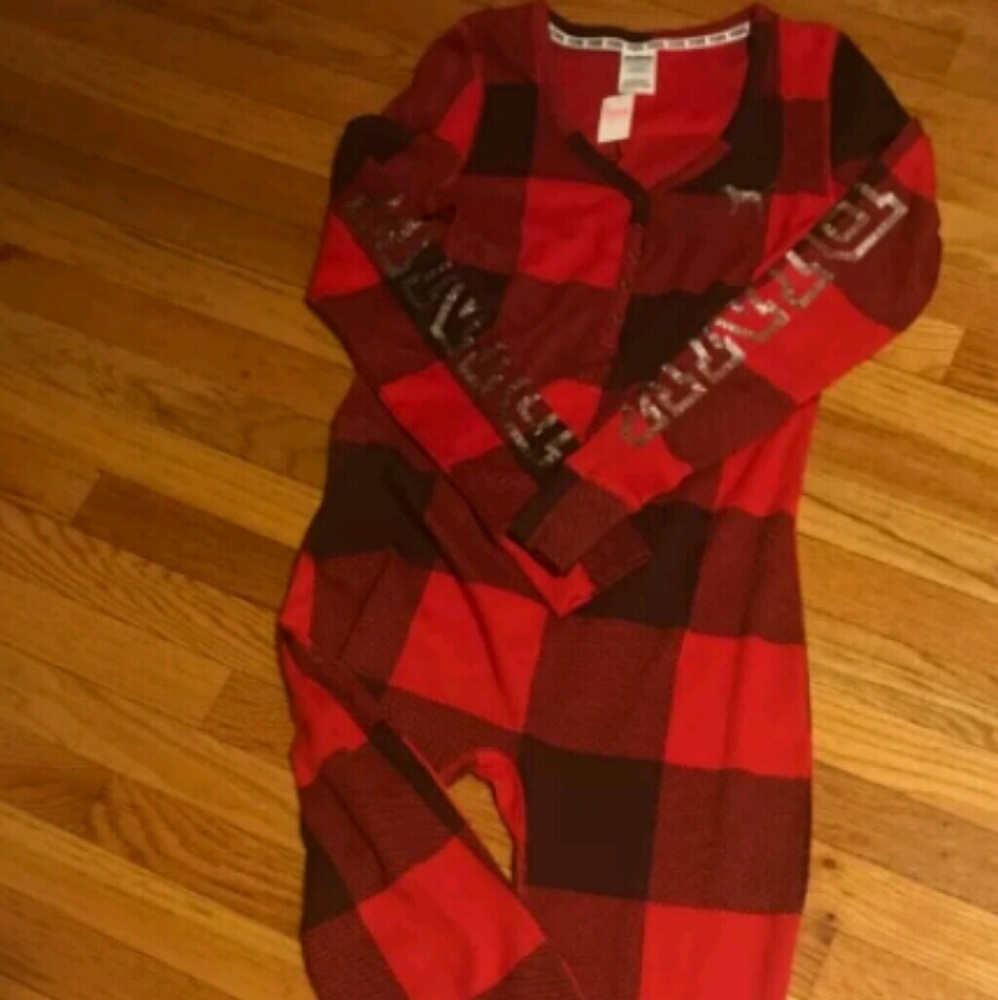 Vs pink union suit large bling