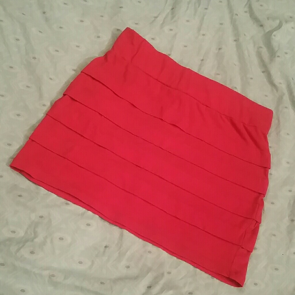 Brat Star bright pink/red high waist bodycon skirt