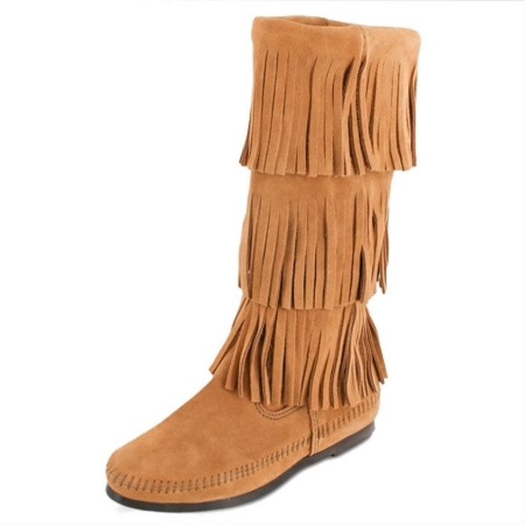 Minnetonka Shoes - Minnetonka Moccasins Triple Layer Fringe Boots 8