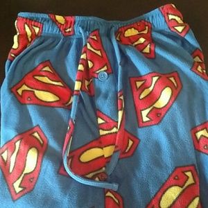 Men's med fleece pajama pants Superman