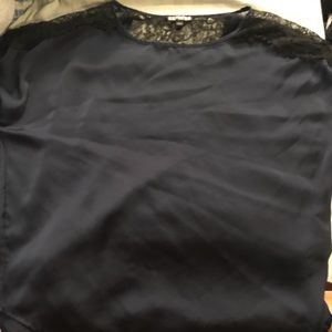 Navy blue lace express shirt