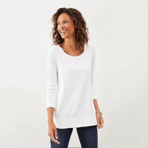 3/4 Sleeve Pima Cotton Scoop Neck Top