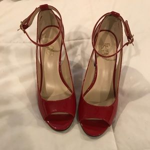 Franco Sarta Red Peep toe pumps