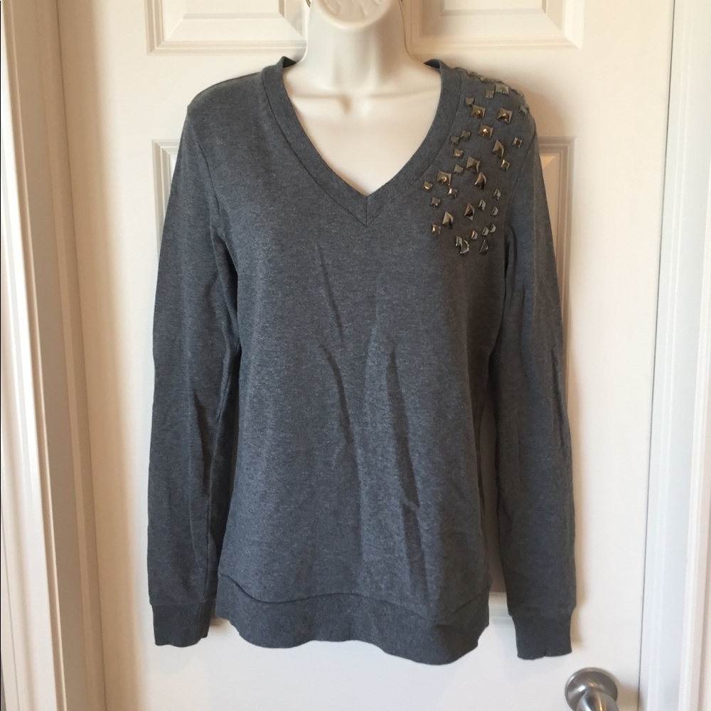 Love Yaya size 2 Grey sweatshirt top with studs