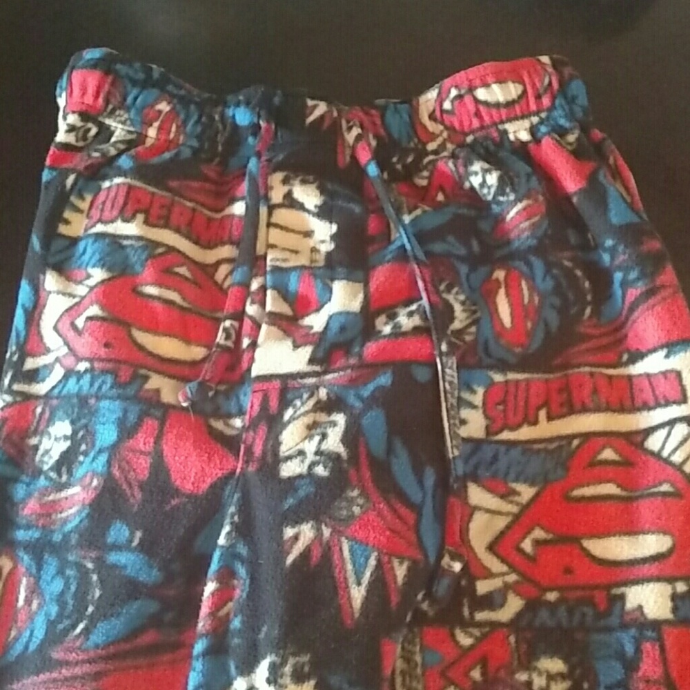 Men's med fleece pajama pants Superman