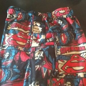 Men's med fleece pajama pants Superman