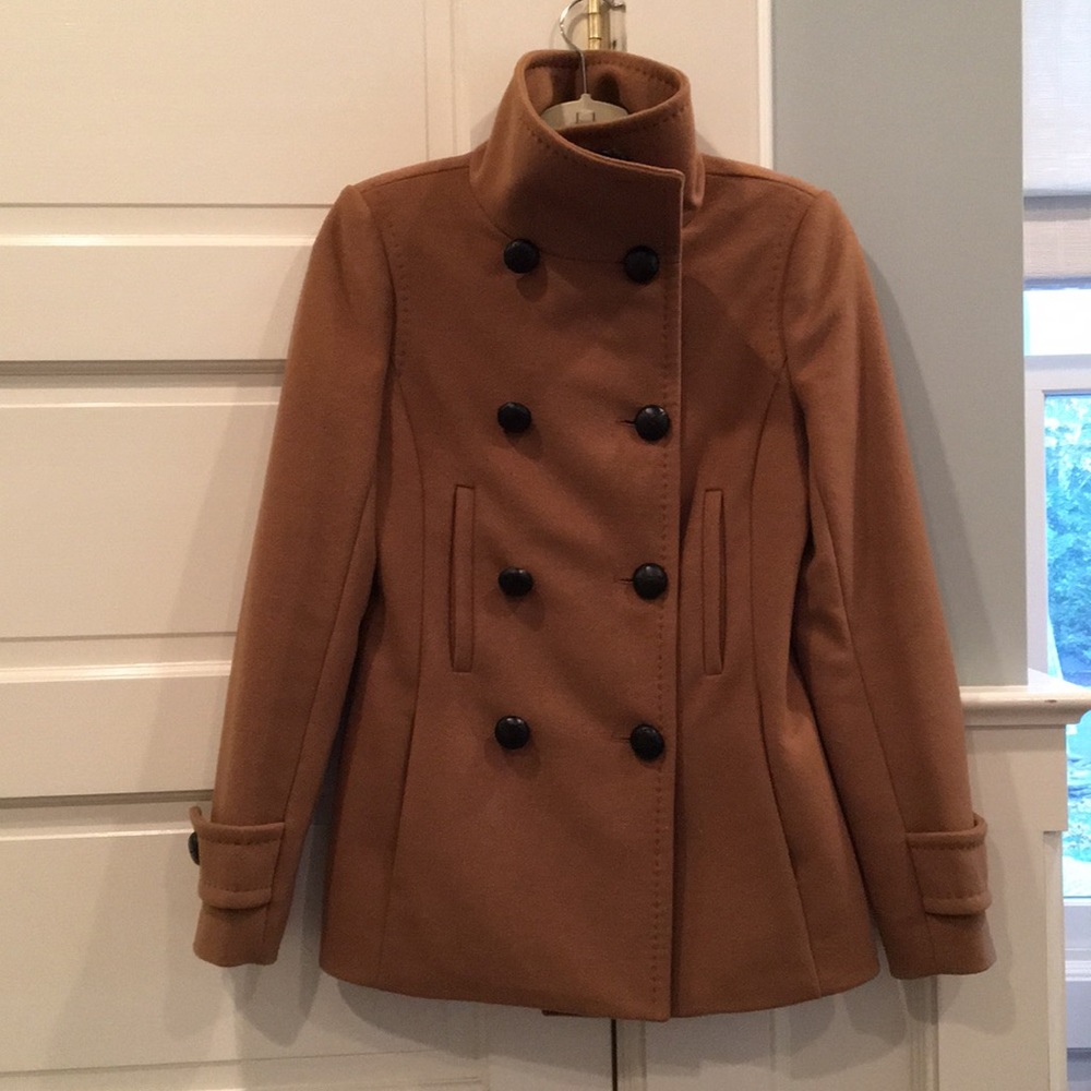 Babaton Cashmere and Virgin Wool Coat in Camel