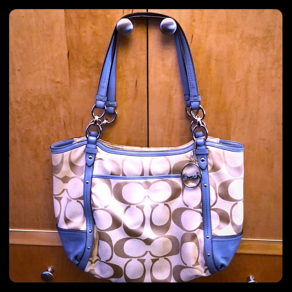 Coach leather and canvas handbag