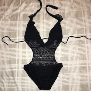 NWOT Ralph Lauren Black Lace Monokini Size Small
