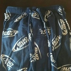 Men's med fleece pajama pants Bud Light