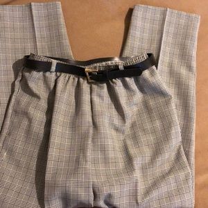 Black and white plaid dress pants