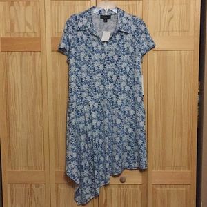 Blue Floral Collared Dress