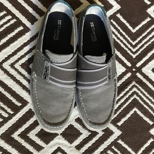 Tretorn Gray leather slip on sneakers