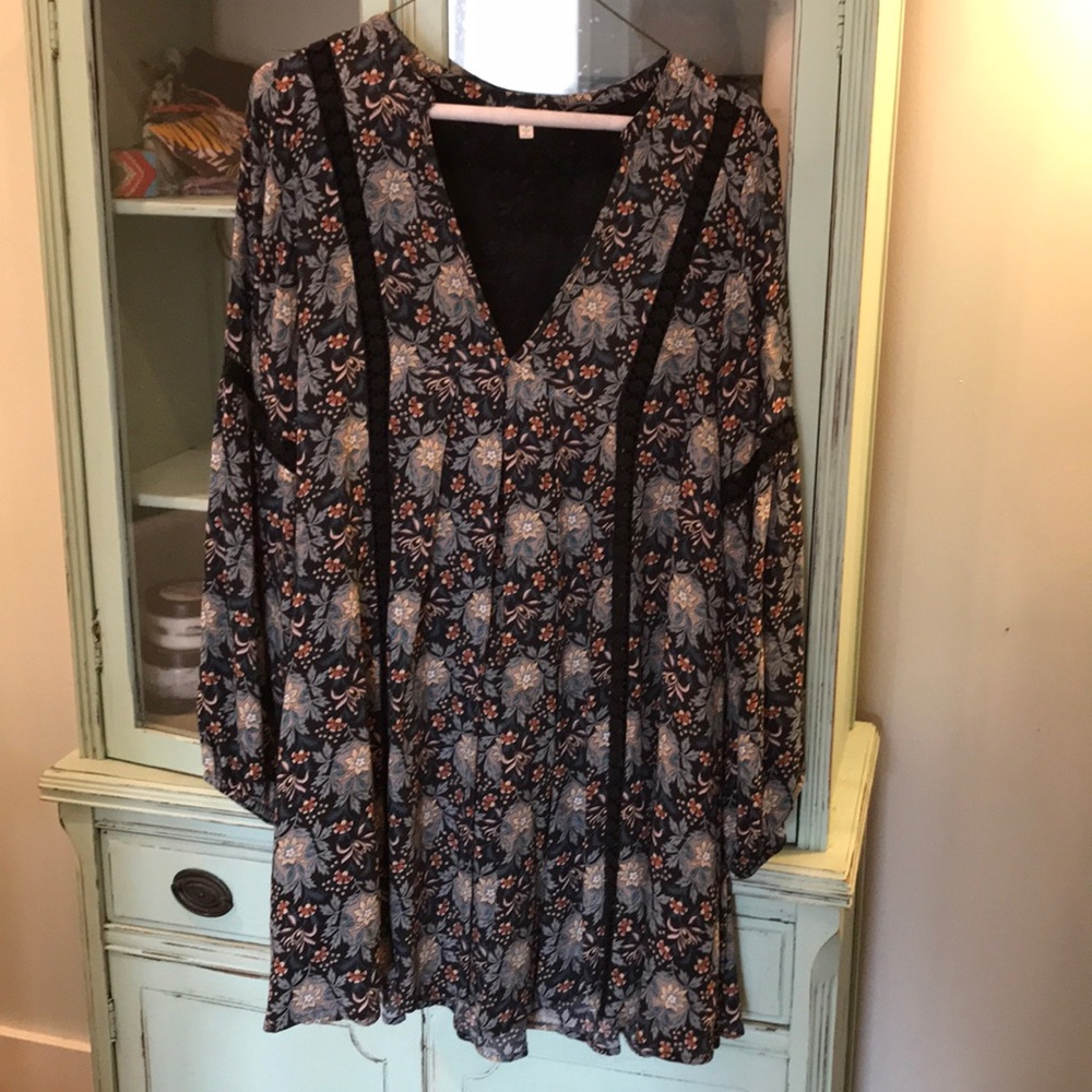 💐 Boutique dress, size S, flower fall colors