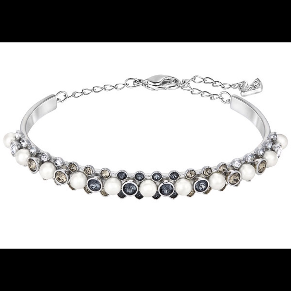 Swarovski crystal & pearl bangle
